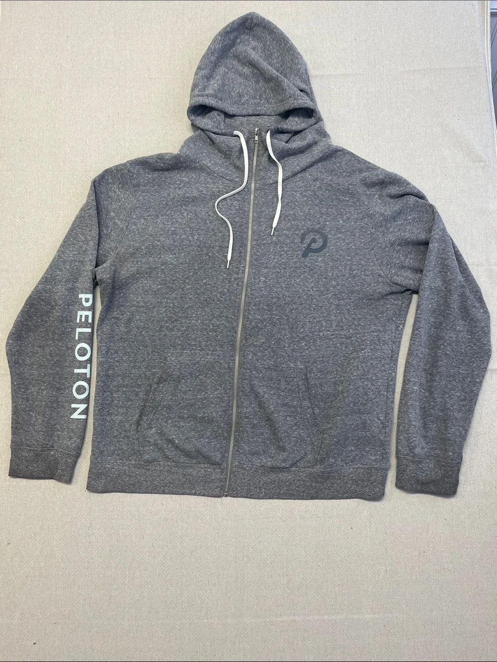 Peloton Gray Full Zip Hoodie XL Athletic Workout Athleisure Sweatshirt